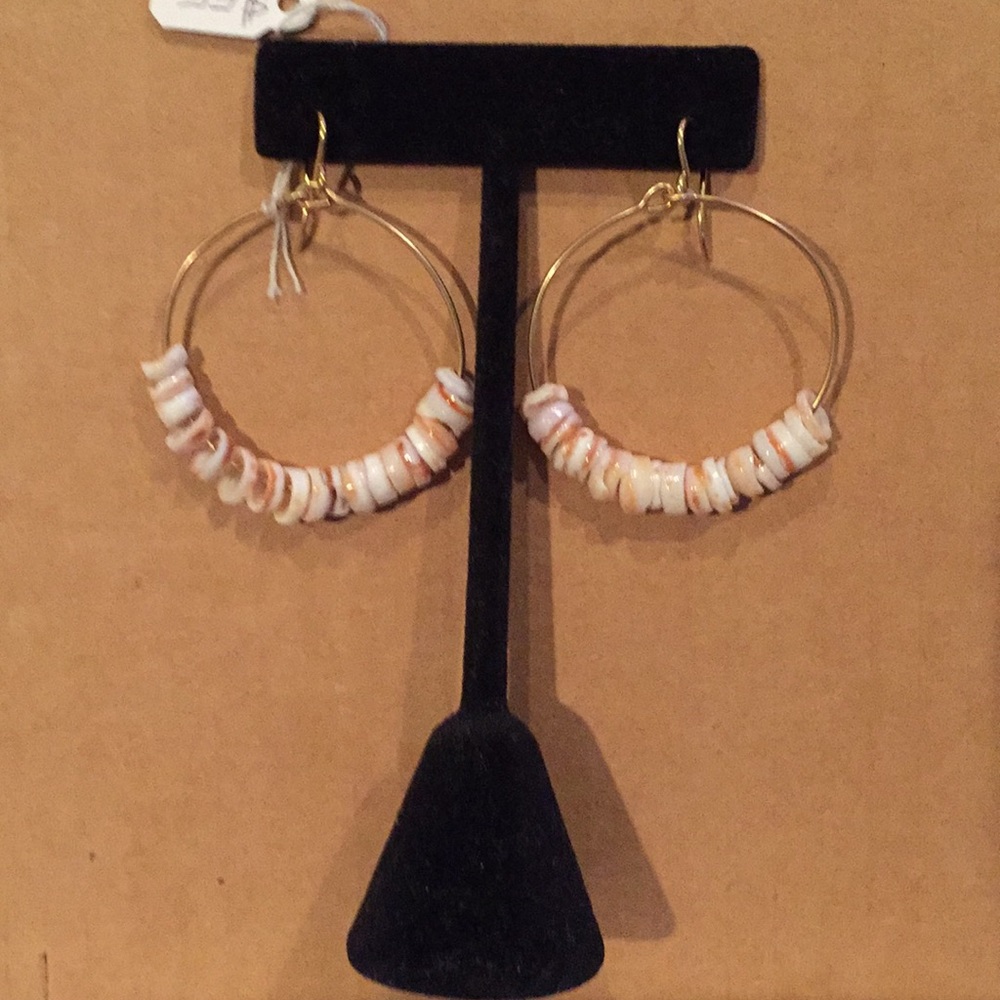 Pukah shell hoop earrings